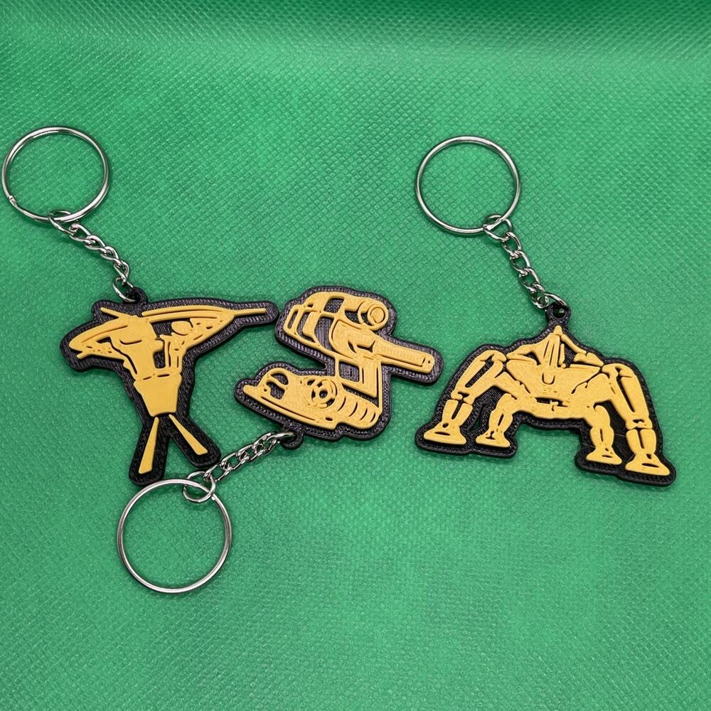 3D Printed ARC Raiders Keychain 3 Pack – Multicolor PLA+ Gaming Collectible